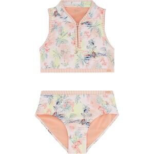 Roxy Girls 12 North Shore Two Piece Swimsuit Beach Resort Hawaiian Summer  B10-1